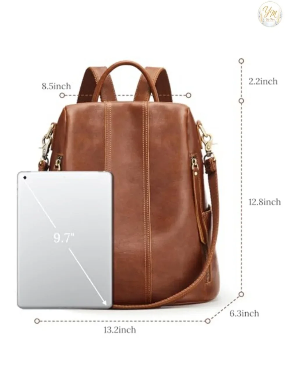 Genuine Leather Backpack Purse Anti-Theft Rucksack Shoulder Bag Medium